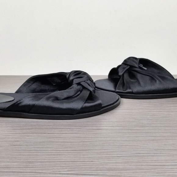 Leith Nevie Knotted Slide Sandal, Black Textile - Picture 7 of 11